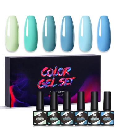 Nail Polish Gel 6Pcs/Set x8.5ml Soak Off Gel UV LED Semi Permanent Varnish for Nail Art 100Colors for Base Top Coat Gifts - (Color: STE17)