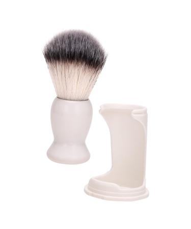 Minkissy 1 Set Bartpinsel set razor brush and stand barbershop brush beard bracket beard brushes suits for men dust fronds hairdressing salon shaving brush man plastic male 11.00x3.50cm white