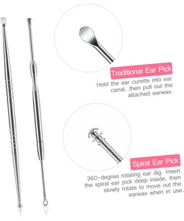 Stainless Steel Ear Spoon Set - 3pcs Ear Cleaners for Humans | Wax Remover & Ear Wax Removal Tool - Buy Online on GoSupps.com