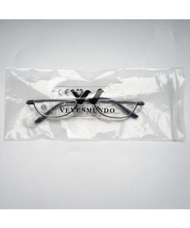 Vevesmundo Reading Glasses - Classic Metal Halfband Narrow Spring Hinge Work Glasses Stylish Reading Aid for All Ages - Buy Online on GoSupps.com