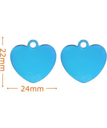 Personalized Engraved Dog & Cat ID Tag - Heart Design Badge for Collars - Unique Pet Gifts (Blue) - Buy Online on GoSupps.com