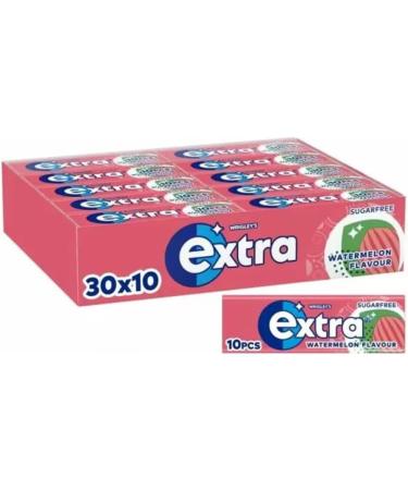 Extra Watermelon Flavour Sugar-Free Chewing Gum 10 Pieces 14g - Refreshing Sugarfree Gum with Sweeteners (30 Packs) - Buy Online on GoSupps.com