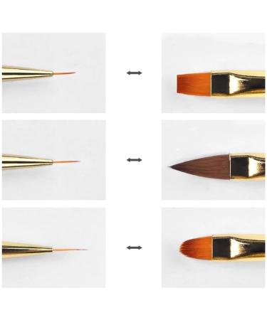 2 set 3 Pieces Nail Art Pen with Handle Line Drawing Double Heads Gel Glitter Brush Manicure Tool Beauty Supply for Professional Salon 2 set Multicolour  - Buy Online on GoSupps.com