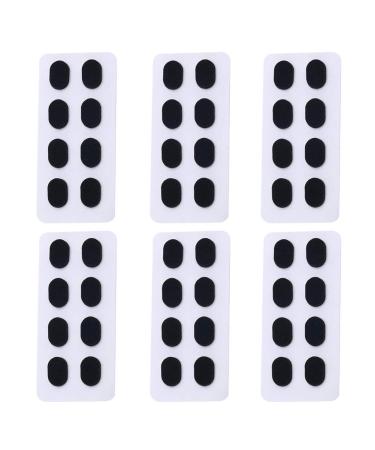 24 Pairs Non-Slip Soft Stick-On Nose Pads for Glasses and Eyeglasses Black 1.5mm