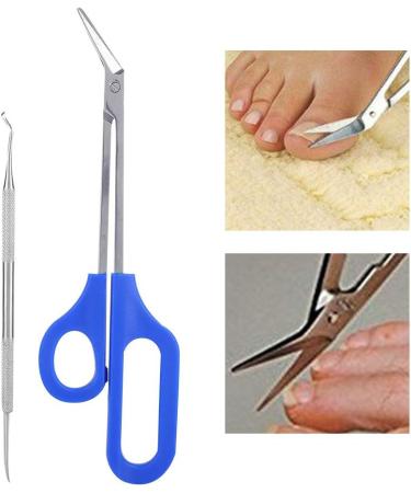 HUSHUI Stainless Steel Pedicure Nail Tool Set with Long Handle Toenail Scissors and Nail File for Effective Dead Skin Cells Removal - Buy Online on GoSupps.com