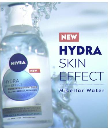 NIVEA Hydra Skin Effect Micellar Water (400ml) with Hyaluronic Acid & Micellar Technology - Buy Online on GoSupps.com