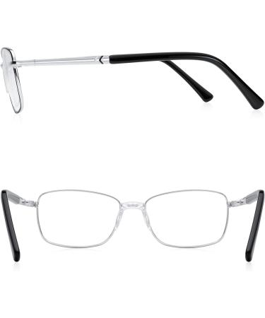 RB Pilot Blue Light Blocking Reading Glasses for Women - Metal Frame Spring Hinge Stylish Black & Silver Design - 1.0x Magnification - Buy Online on GoSupps.com