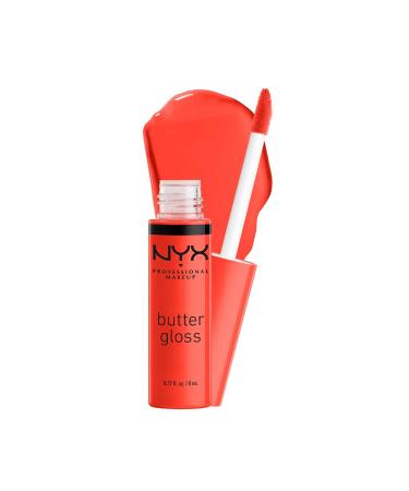 NYX PROFESSIONAL MAKEUP Butter Gloss  Non-Sticky Lip Gloss - Orangesicle (Orange) 37 Orangesicle 0.27 Fl Oz (Pack of 1)