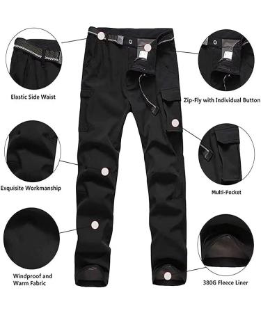 Anyanmoutn Kids Waterproof Softshell Fleece Hiking Pants - Black, Size 14-16 Years - Buy Online on GoSupps.com