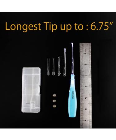 Earlywish Upgraded 6.75" Long Tonsil Stone Removing Tool Pick LED Light w/Box + Irrigation Syringe+ Home Oral Clean + Clips (Blue) - Buy Online on GoSupps.com
