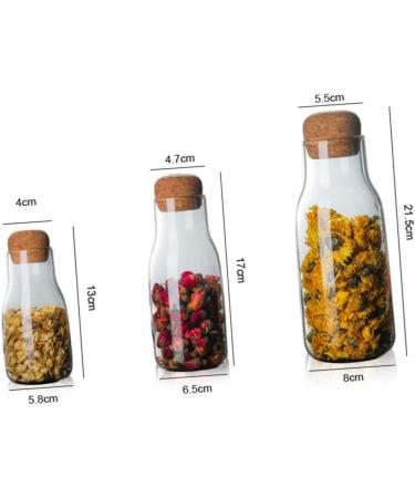 IMIKEYA Glass Storage Tank 3pcs Container Sealed Jar Dried Fruit Wooden Glass Sealed Cans 1 - Buy Online on GoSupps.com