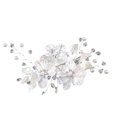 FOMIYES Rhinestones Wedding Flower Side Hair Clips Wedding Headpiece for Bride Wedding Hair Pin Vintage Flower Hair Clips for Women Hair Barrettes for Women Mosaic Pearl Miss