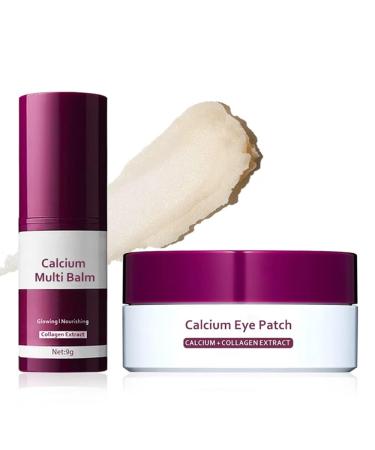 KOEC Calcium Volume Eye Patch 60pcs with Volume Multi Balm Hydration and Firmness Wrinkles Eye & For Face & Neck Care