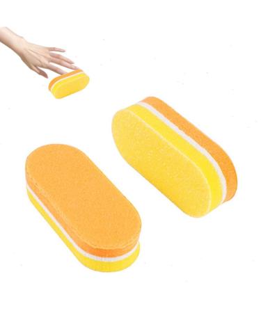 Mini Nail Buffers Polishing Sponge Nail Files 100/180 Grit Sponge Buffing Sanding Block Buffers Block Nail File Buffers for Acrylic Nails and Natural Nails Orange Yellow