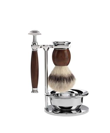 M HLE shaving set with bowl - Sophist series - Silvertip Fibre - Safety razor - Ironwood