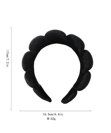 TNZLTDW Black Headband for Women with 4 Powder Puffs - Spa Headband for Skincare and Makeup | Non-Slip Skin Care Tool - Buy Online on GoSupps.com