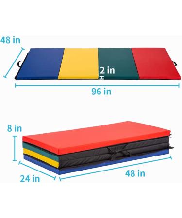 BestMassage 4x8FT Gymnastics Mats Exercise Pad for Home Gym | Tumbling & Yoga Mat Lightweight Panel Mat - Buy Online on GoSupps.com