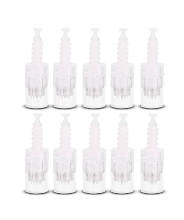 Electric Microneedling Pen adjustable Bajonett slot for Auto Electric Derma Stampel (10 pieces of Bajonett Needle Cartridge) 12 Pins needle patron toning equipment body
