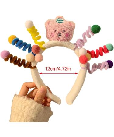 xbiez 3D Plush Animal Doll Headband for Women Girls Hair Accessories Colorful Twisted Rods Cartoon Hair Hoop Makeup Headdress White tiger - Buy Online on GoSupps.com