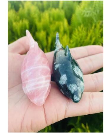 Xuquli Natural Shark Hand Carved Rose Quartz Healing Stone - DIY Home Decoration (1pc) - Buy Online on GoSupps.com