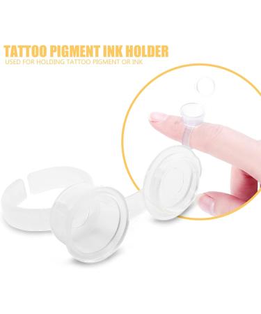  TOPINCN TOPINCN 100 Ink Ring Cups with Lid Clear Plastic Container for Pigment or Ink Suitable for Glue or Eyelash Extension Practice - Buy Online on GoSupps.com