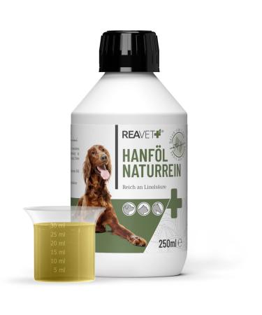 Reavet hemp oil cold -pressed for dogs & cats 250ml - barf oil made of cold pressing in premium quality - natural pure feed oil premium hemp oil natural product without additives hemp oil 250ml