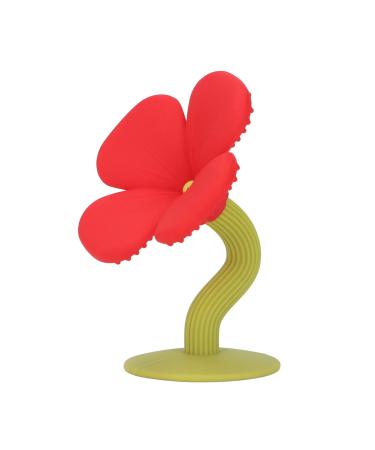 Baby Teething Toy Pain Relief Easy to Grasp Baby Teether Ergonomically Handle for Chewing (Rose Red)