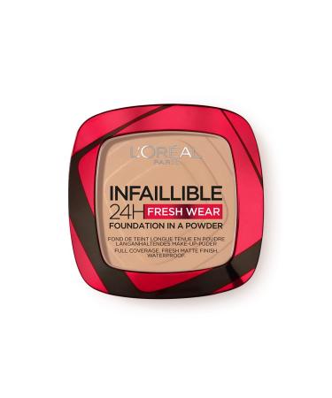 L'Oreal Paris Infallible 24H Fresh Wear Foundation In A Powder Longwear Coverage Mattifying Finish Available In 6 Shades Shade 120 Vanilla 120 - Vanilla 1 Count (Pack of 1)