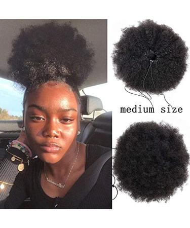 Large Afro Puff Bun Hairpiece for Black Women - Synthetic Curly Chignon Wig with Drawstring & Clips | Q9 Wig Size 4 - Buy Online on GoSupps.com