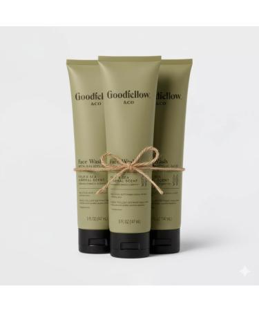 Goodfellow & Co Face Wash with Salicylic Acid Kelp & Sea Mineral Scent Everyday Acne & Oily Skin Cleanser 5 fl oz (Bundle of 3)