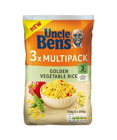 UNCLE BEN'S Uncle Ben 250g Vegetable Rice - Gold (Pack of 3)