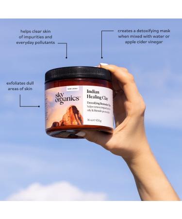 Sky Organics Indian Healing Clay - 100% Pure Bentonite Clay for Face Detox - 16 oz - Buy Online on GoSupps.com