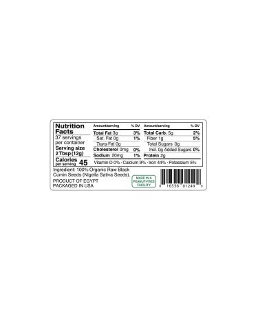 Kevala Organic Black Cumin Seeds 16 oz - Raw and Pure | Premium Quality - Buy Online on GoSupps.com