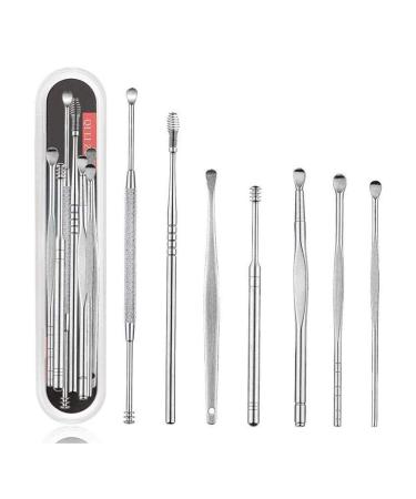 7Pcs/Set Ear Wax Pickers Steel Earpick Wax Ear Cleaner Clean Curette Cleaner Ear Care Ear Spoon Tool Remover Pick U0W1