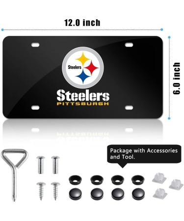 Black Stainless Steel Car Front License Plate Cover - Rust-Proof 6x12 Inch Novelty Decor for Auto - A-N-S Design - Buy Online on GoSupps.com