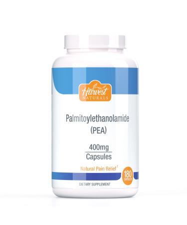 Palmitoylethanolamide (Pea) - Natural Pain Relief Capsules 400mg - Anti-Inflammatory Supplement 180ct - Harvest Naturals 180 Count (Pack of 1)