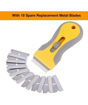 Multi-Surface Kitchen Cleaners Non Scratch Cleaning Tool with 10 Spare Replacement for Glass Ceramic Cooktops Ovens Glass Top Stoves and Cars Removes Burned-On Food Tough Stains Dirt Yellow - Buy Online on GoSupps.com