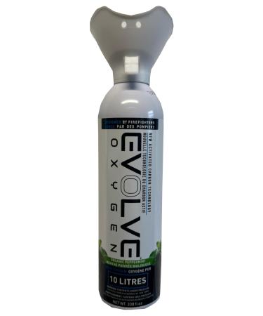 Flavored: 10L Pure Oxygen Canister | Flavored and Infused with Organic Peppermint. 99.7% Supplemental Oxygen Can | Patented Compact Compression Technology | Enhances Concentration Performance Energy & Recovery | Ideal for Sports Study & Travel | 1 Pack | 