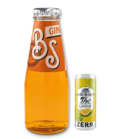 Bitter Salfa Ginger Lot de 48 bouteilles en verre jetables sans alcool 10 cl + 1 bo te de th glac San Benedetto au citron sans sucre 330 ml