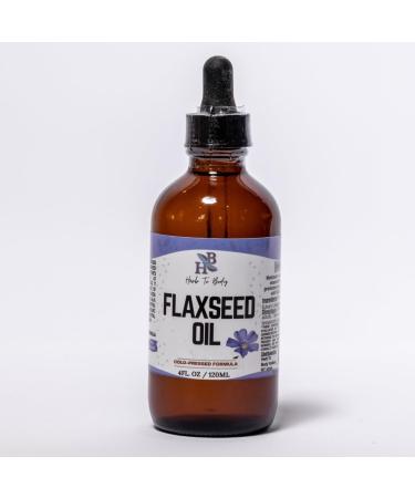 Organic FlaxSeed Oil 4oz - Cold Pressed Formula - Great to Promote Hair Growth - Rich in essential Fatty Acids - Skin Moisturizer