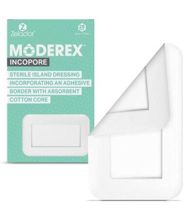 Moderex Sterile Adhesive Island Dressing with Absorbent Cotton Pad (9x15cm x 25) - Buy Online on GoSupps.com