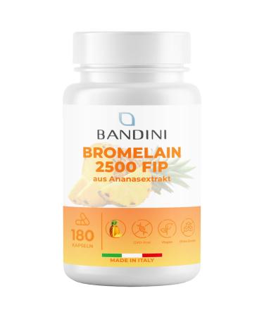 Bandini Bromelain |Highly dosed: 1000mg (2500 F.I.P) |180 gastrointestinal capsules/3 months stockNatural pineapple extract |For digestive function |Laboratory test GVO-free vegan - Buy Online on GoSupps.com