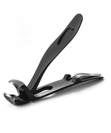 UILYNIU Nail Clippers Angled Head Nail Clippers for Thick Nails Toe Nail Clippers Large Wide Jaw Nail Clipper Ergonomic Toenail Clipper Long Handled Toenail Clipper for Men and Women (Black)