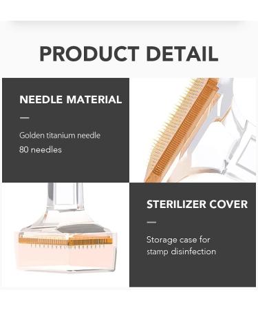 Derma Stamp for Beard and Hair Growth INCELLICE Dermastamp 1.5mm 80 Titanium Microneedling Stamp Individual Golden Needles for Face Body Skin Care Improve Essence Absorption 80 Pins Stamp-1.5mm - Buy Online on GoSupps.com