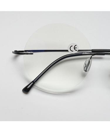 Shop Magimodac Round Reading Glasses for Men & Women - Borderless Blue Light Filter Titanium Glasses - 3.0 Diopter Visual Aid - Buy Online on GoSupps.com