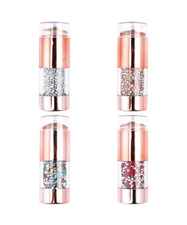 Beavorty 4 pieces of double -headed diamond seal made of silicone lane stamp made of silicone diy nail stamp manicure stamp nail art delivers clear nail stamp pointed child acrylic fingernail