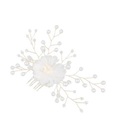 FRCOLOR Pearl Hair Clips Hair Clips with Rhinestone Pearl Headpiece Wedding Headpiece for the Bride Wedding Headpiece Bridal Comb Bridal Hair Comb Headpiece Hair Pin Accessories