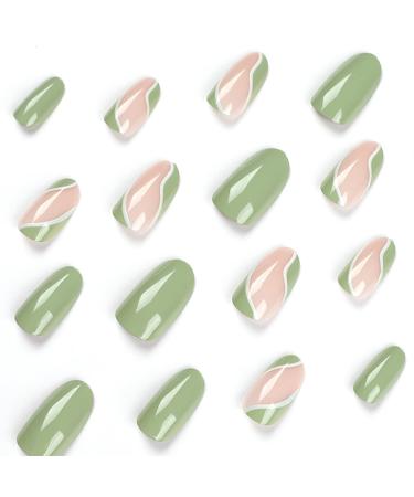 St. Patrick's Day Green Almond Shaped Acrylic Press on Nails - Full Cover False Nails for Women and Girls | Almond Nail A8 - Buy Online on GoSupps.com