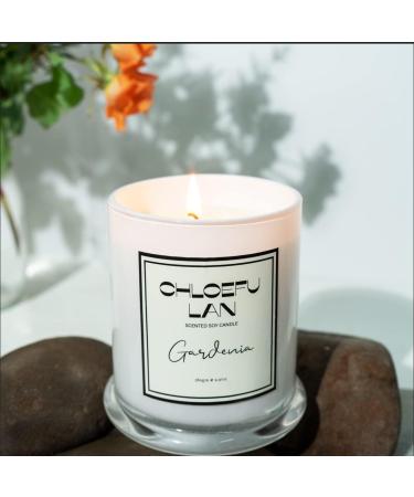 Chloefu LAN Gardenia Scented Candles - Natural Soy Candles for Home Decor | Perfect Gift for Women | 10 oz - 65 Hour Burn Time - Buy Online on GoSupps.com