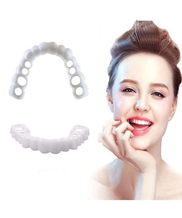 Press tooth veneers 2 pairs of fake teeth smile veneer at the top and below cosmetic false teeth to plug in repair your teeth and smile
